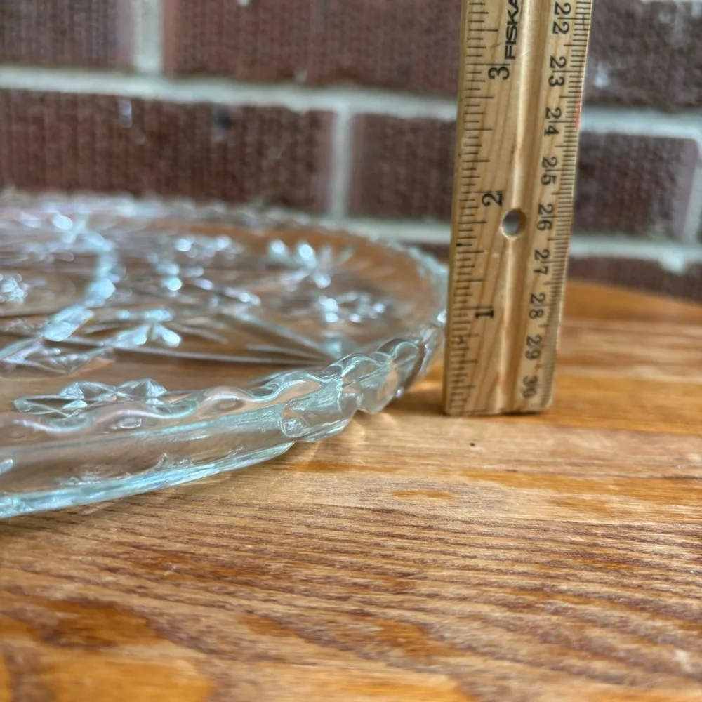 Vintage Anchor Hocking Prescut Clear Round Glass 11